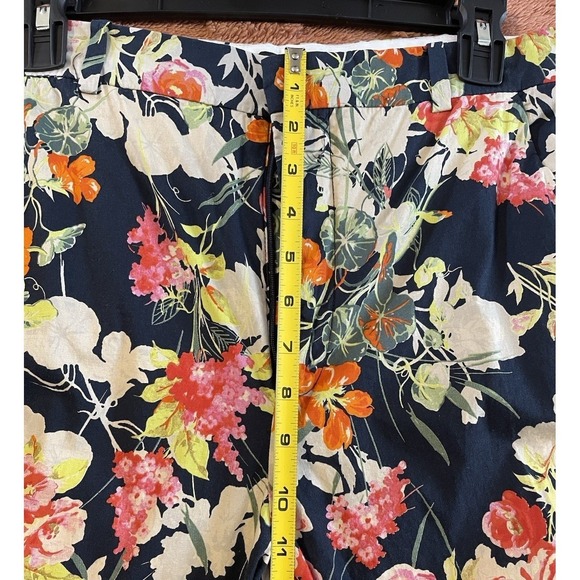 ZARA Women's Floral Wide-Leg Pants Black Multicolor Cotton Woven Hook Button Y2K - Picture 7 of 7